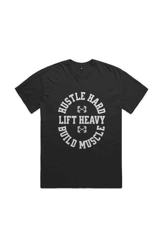 HUSTLE HARD HEAVY FADED TEE