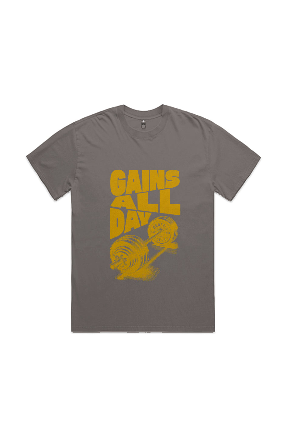 GAINS ALL DAY  GREY HEAVY FADED TEE