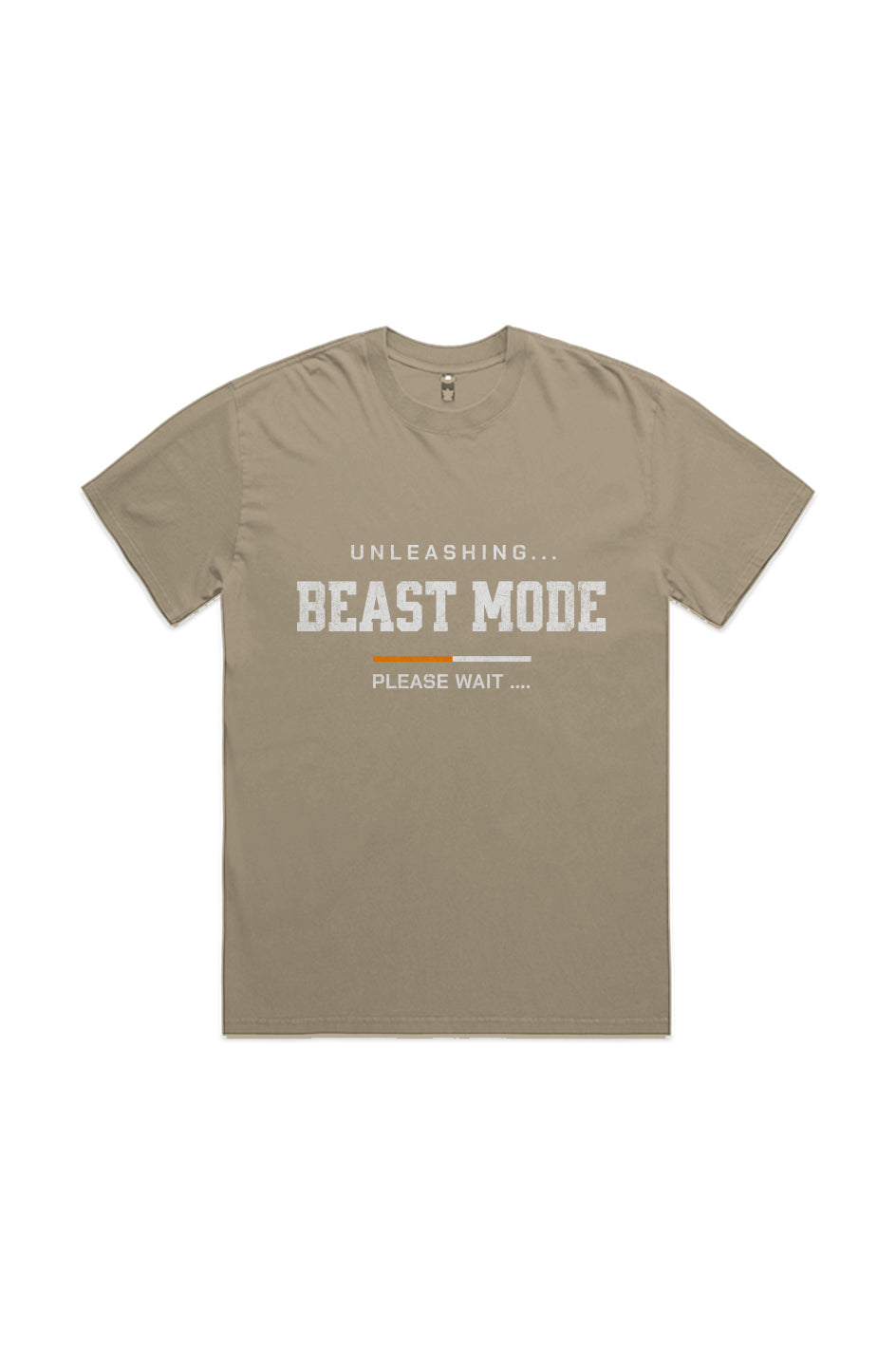 Gym Beat Mode Kahki HEAVY FADED TEE