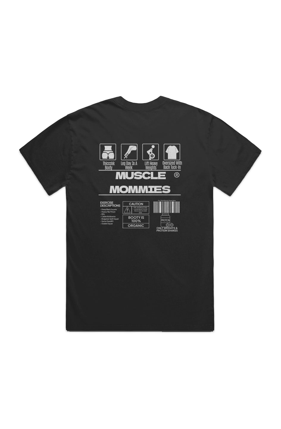 Muscle Mommies Barcode Black HEAVY FADED TEE