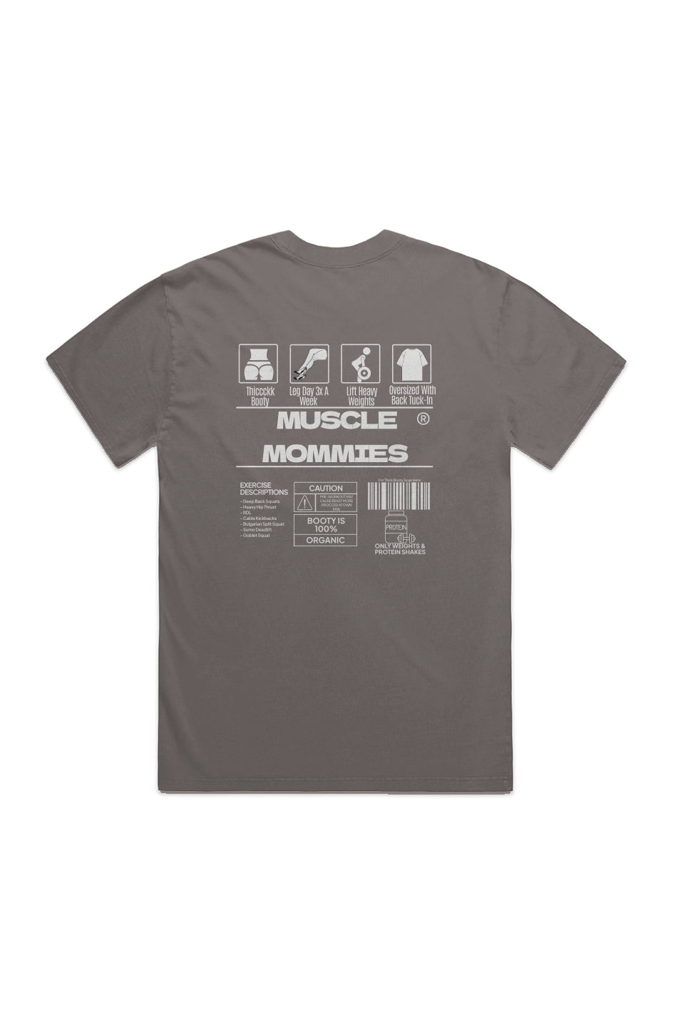 Muscle Mommies Barcode Grey HEAVY FADED TEE