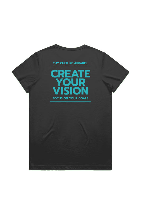 Focus On Your Goals Black WO'S ACTIVE BLEND TEE